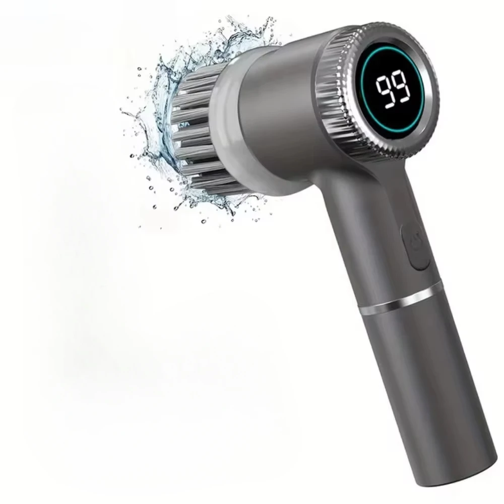 6in1 Electric Cleaning Brush Multifunctional Kitchen Bathroom Toilet Portable Powerful Clean Brush LED Display