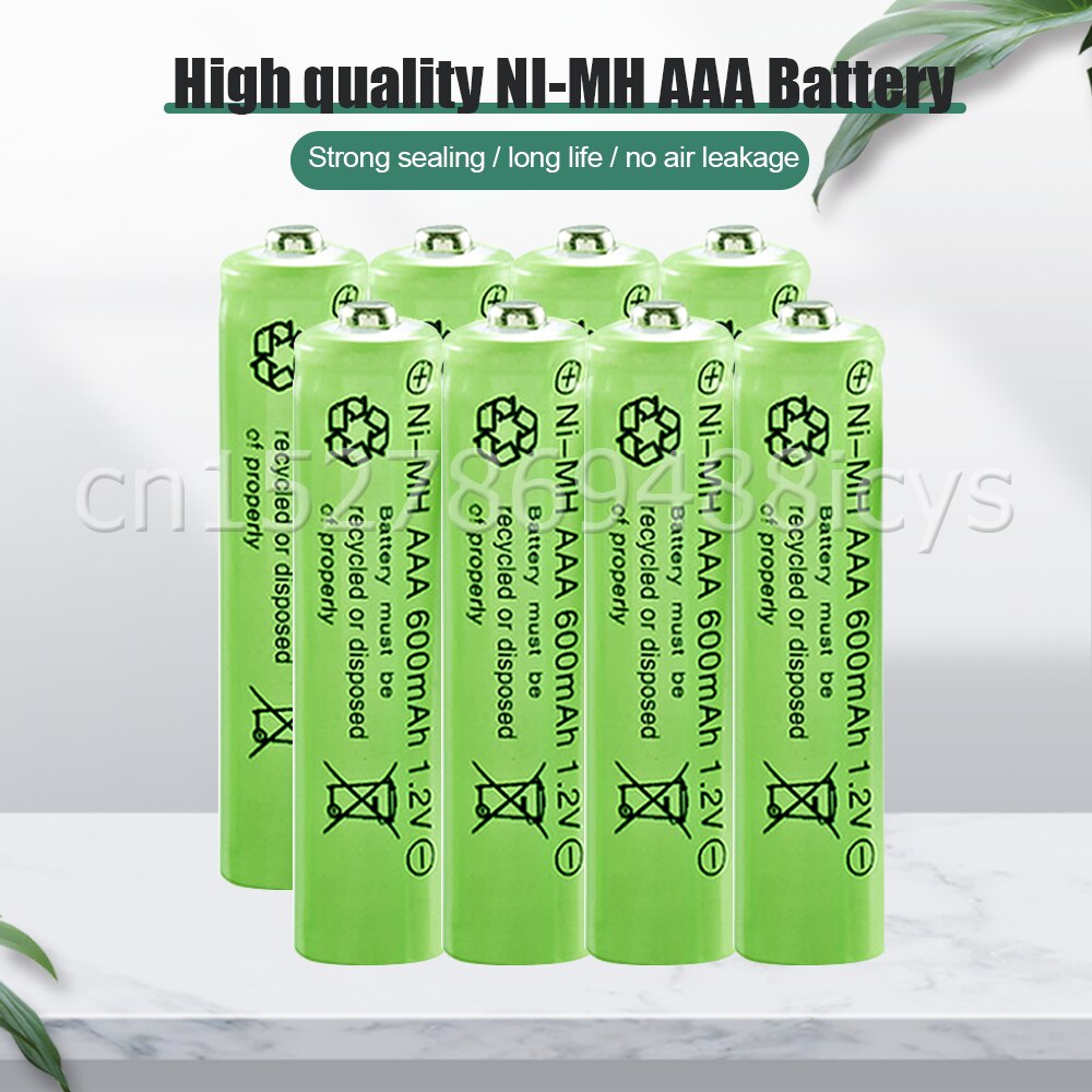 1-4PCS 1.2V 600mAh AAA Ni-MH Rechargeable Battery For Camera LED Light Toy MP3 Shaver Remote Control Replace Lithium Battery 3A