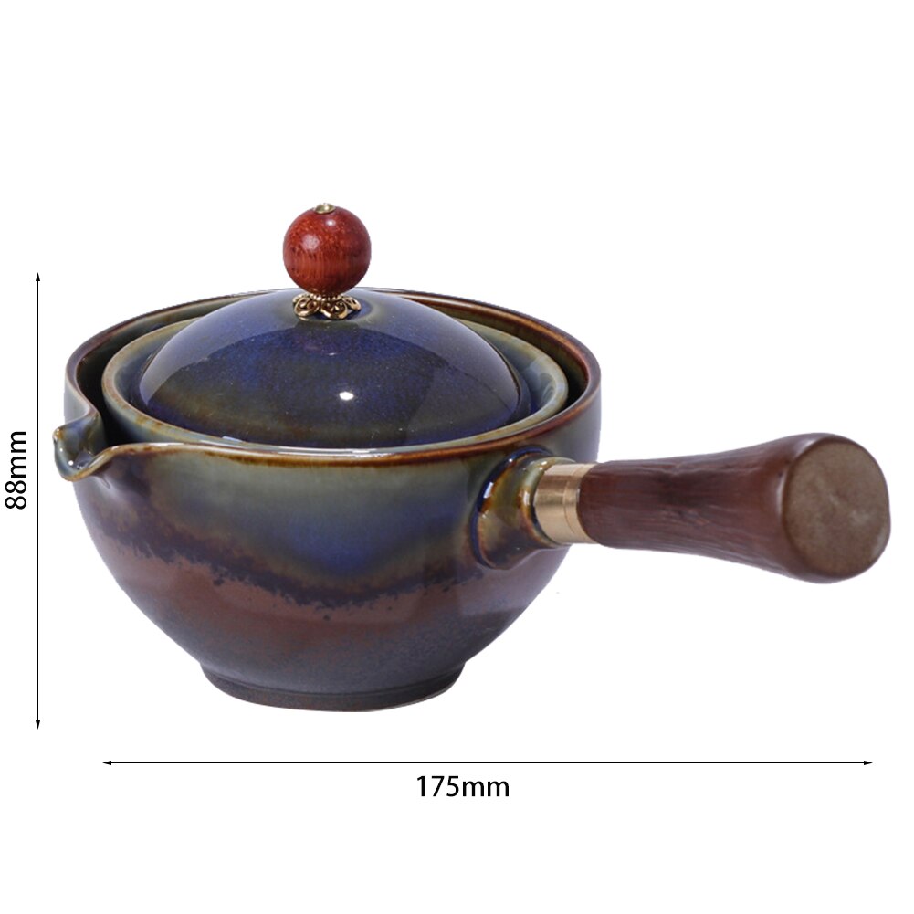 360 ° Roterende Keramische Theepot Theewaar Draagbare Chinese Gongfu Kung Fu Thee Cup Set Cradle-Type Semi-Automatische Thee Maker thee Set: G
