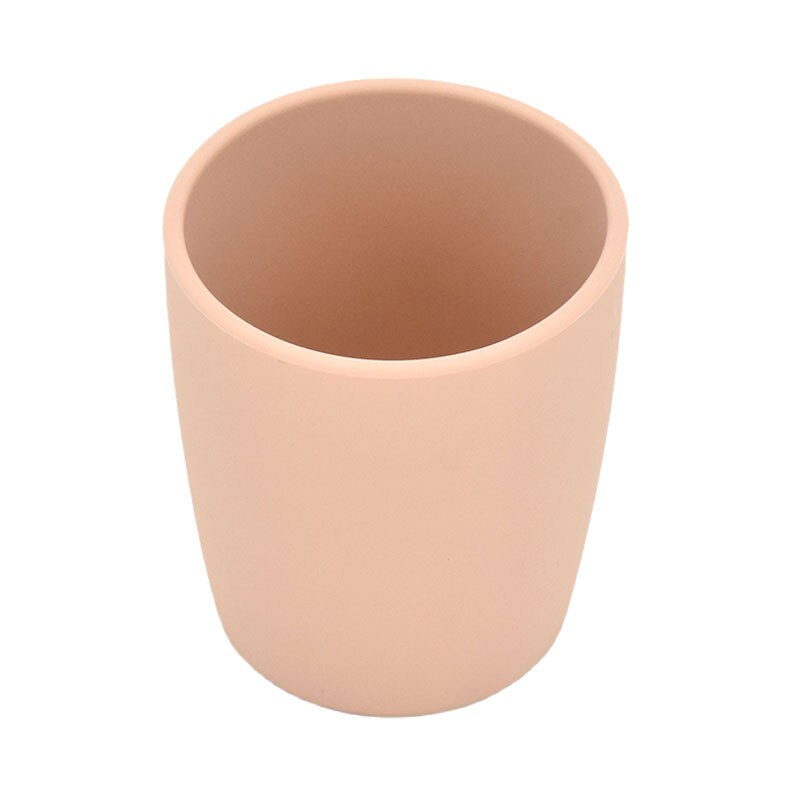 Gobelet à eau en Silicone de couleur Pure pour bébé, Anti-brûlure, de alimentaire, pour apprendre à boire, pour enfants, BPAFREE: Light Pink Cup