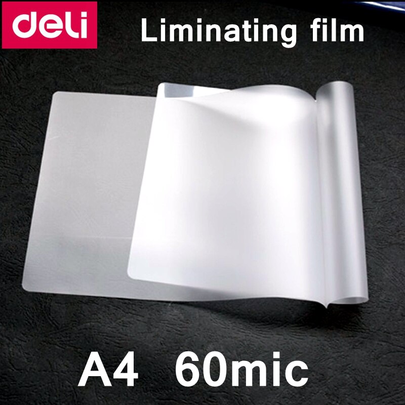 100 stk. / deli deli  a4-60c termisk lamineringsfilm  a4(220 x 308mm)  størrelse 60 mikrofondokumenter til kæledyrslaminatorfilm