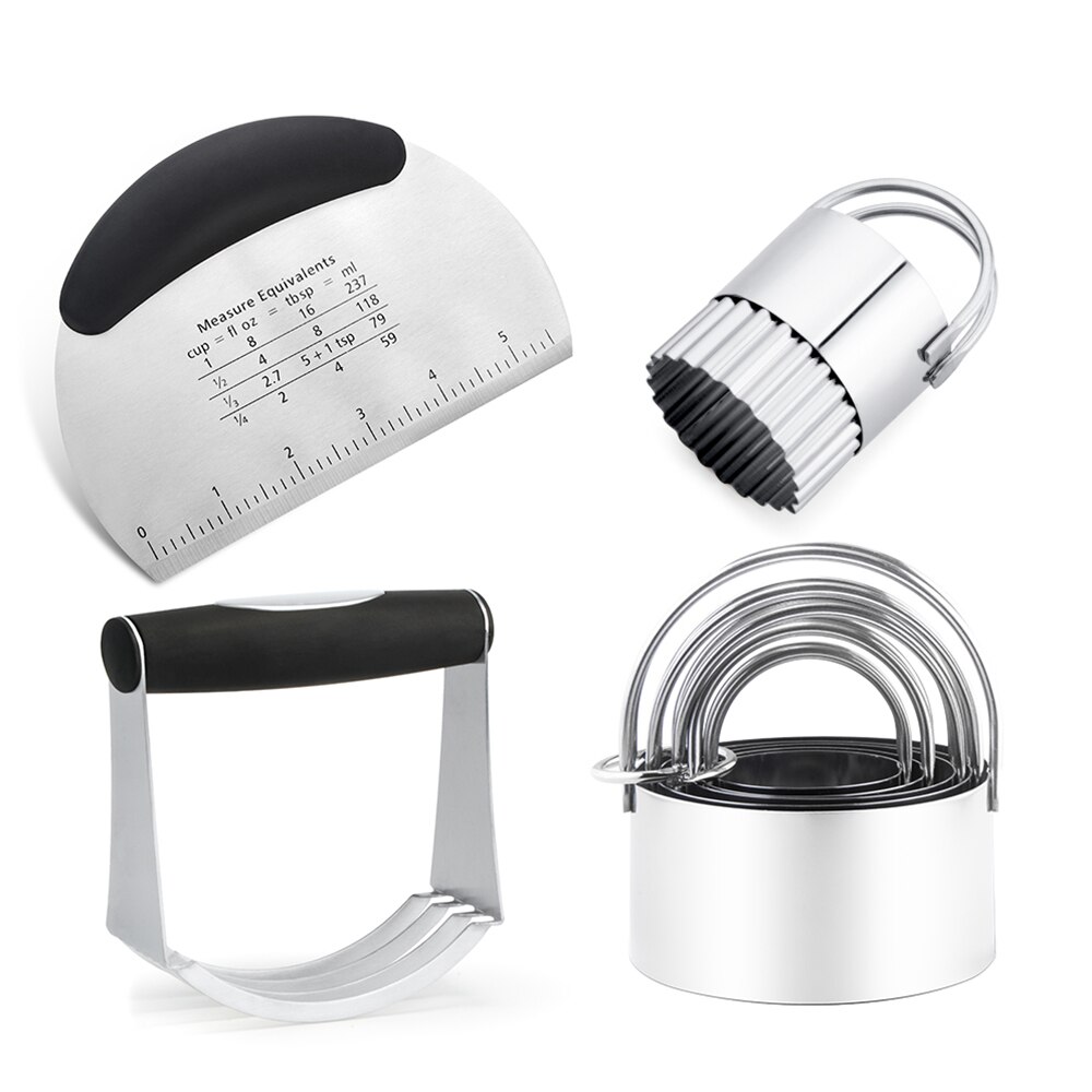 8PCS Baking Tools Set Pastry Cutter Dough Spatula Pizza Biscuit Chopper Blender Cake Mold Baking Accessories Kitchen Gadgets: Default Title