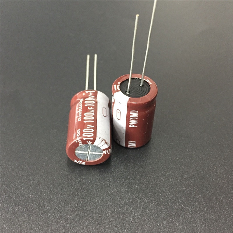 5pcs 100uF 100V NICHICON PW Series 13x20mm Low Impedance 100V100uF Aluminum Electrolytic capacitor