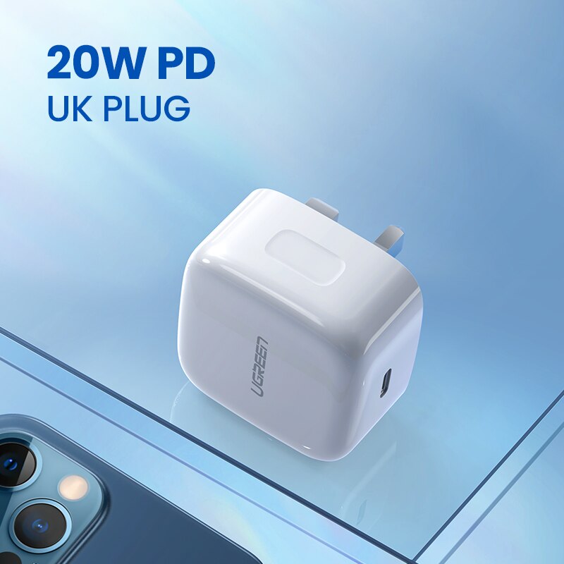 Ugreen pd carregador 20w qc4.0 qc3.0 usb tipo c carregador rápido carga rápida 4.0 3.0 qc para iphone 13 12 pro xs 8 xiaomi carregador de telefone: UK 20W White