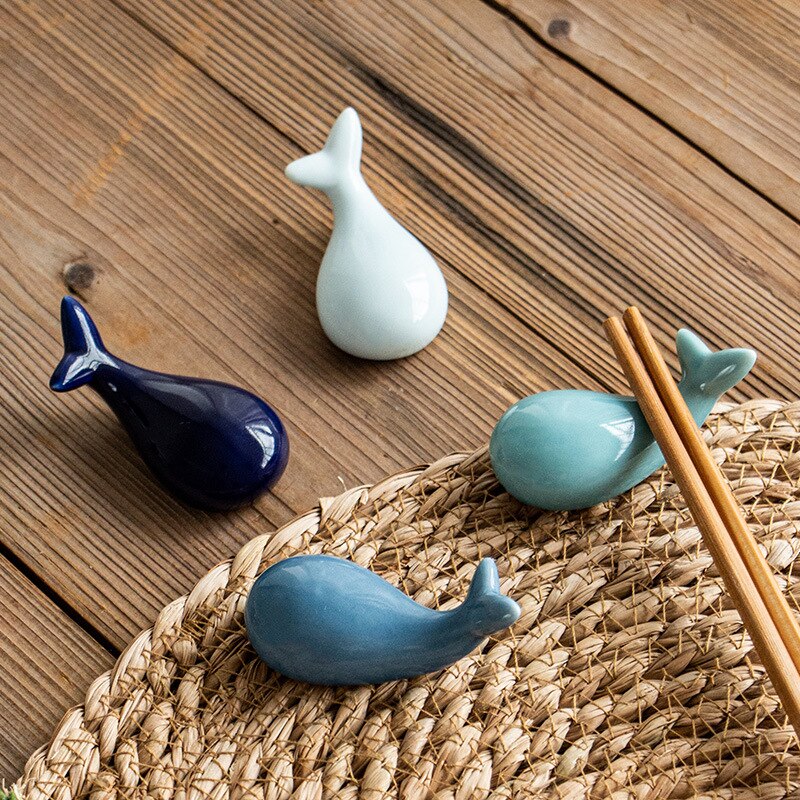 1Pc Cute Whale Chopsticks Holders Ceramic Chinese Style Carrot Whale Japanese Kitchen Tableware Chopstick Rest Cute Holder Stand