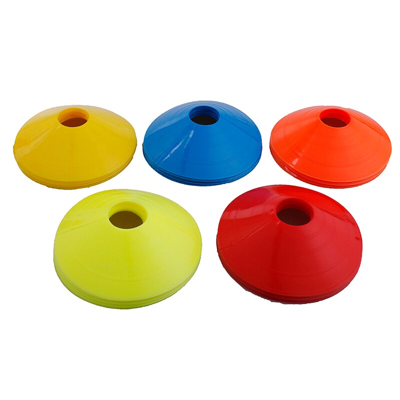 Juego de 10 unidades de Entrenamiento de fútbol resistentes a la presión, marcador de discos, Cubo de PVC, accesorios deportivos,
