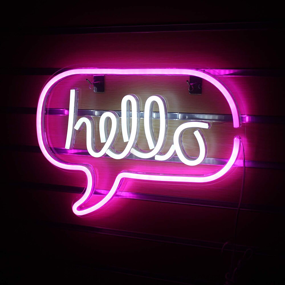 hello Neon Signs LED Poster Cool Store Wallpaper Neon lamp 5V USB Powered Indoor Lighting Wall Decoration leds neon light