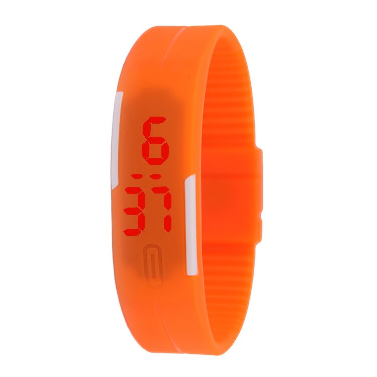 Led digital sports børneur slik farve børn børn ure fødselsdag for drenge piger ur gummi led børn ure: Orange