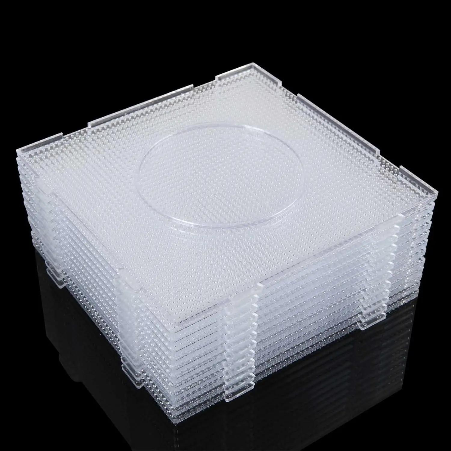 Fusibili Perline Tavole 5mm Grandi Puntali in plastica trasparente per bambini Perline artigianali Pixel Puzzle Pegboards Creativo Fatto a mano Giocattolo artigianale Regalo
