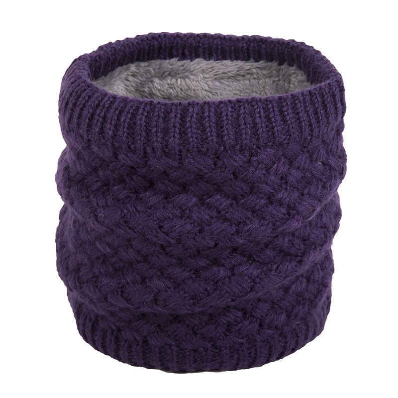 Bufanda de lana con degradado para hombre y mujer, Bandana Unisex de tejido sólido cálido, diadema de terciopelo, de invierno: CO Dark purple