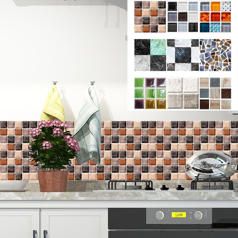6pcs Tile Mosaics tile stickers Kitchen Bathroom Personality Anti-Tile Stickers наклейки на плитку kitchen countertops #FS23