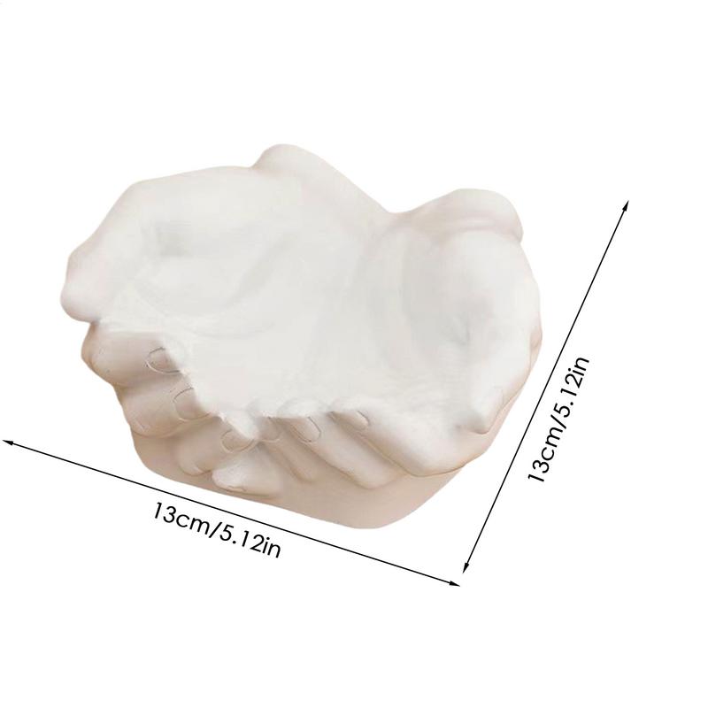 Bandeja de resina para llaves con forma de doble mano, bandeja de almacenamiento para llaves, organizador de entrada, decoración de cuenco para manos, escultura, llaves, estante de almacenamiento de joyería