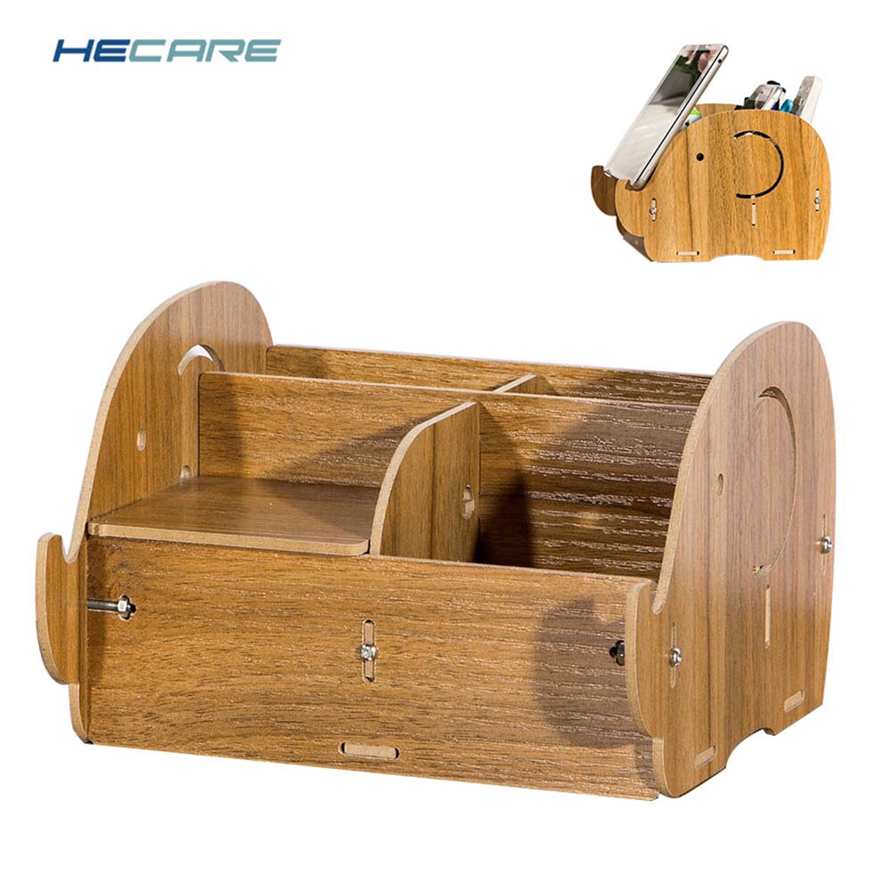 HECARE, organizador de madera para maquillaje, caja de almacenamiento o la oficina para el hogar, caja de cosméticos, caja de madera coreana para maquillaje, organizador de almacenamiento de joyas: Walnut037