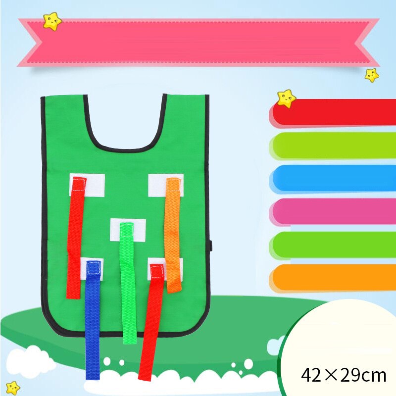 Children's Toys Outdoor Sports Game Vest Kindergarten Grab Tail Children Training Equipment Group Tail Pulling Game: child green vest