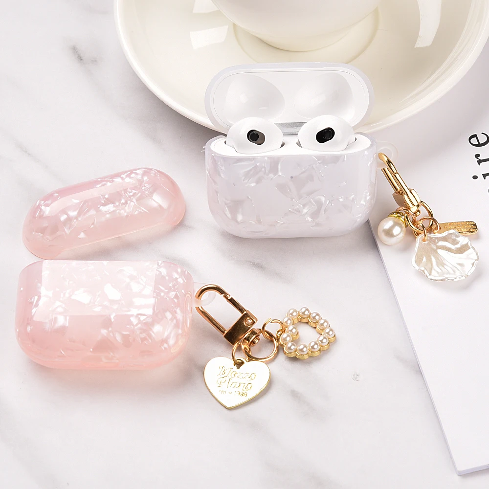 Pour Airpods Pro 2 étui de luxe perle pendentif sans fil casque couverture pour Apple Airpods 3 Pro USB C 2ème 3ème génération coque en TPU