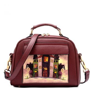 Beaumais Pu Leder Frauen Leder Handtasche Berühmte Frauen Bote Taschen Frauen Schulter Tasche Tasche Druck Weiblichen Beutel DB5794: verrotten