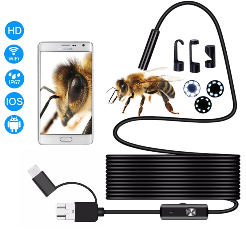 7.0mm endoskop kamera hd mini usb endoskop 6 led 1m 3.5m 5m 10m kabel vandtæt inspektion borescope til android pc blød wire