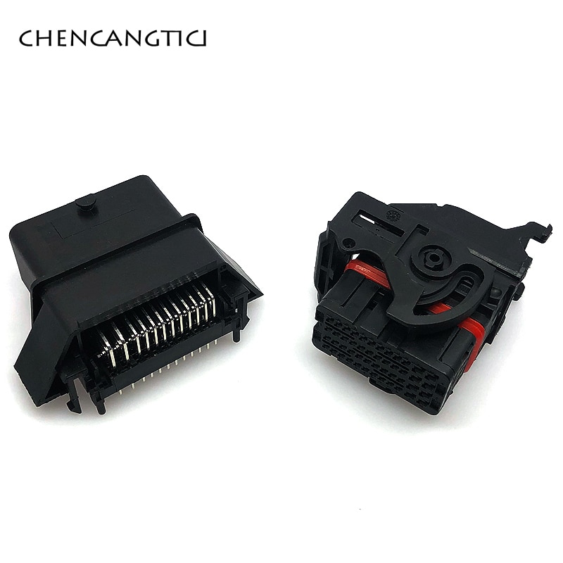 1 Set 48 Pin Way ECU PCB Plastic Enclosure Box With Mating Male And Female Auto Connectors