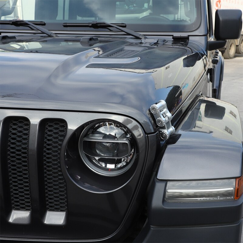 JL Hood Latches, Aluminum Car Hood Catch Set for Jeep Wrangler JL JLU & Jeep Gladiator JT