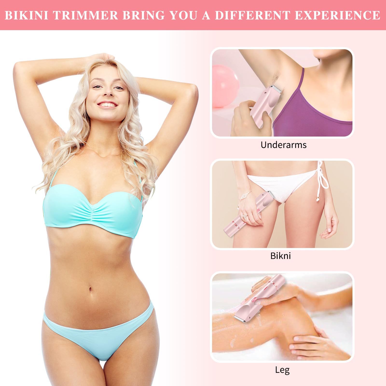 Vrouwen Elektrische Scheerapparaten 2 in 1 Dual-Head Pijnloos Bikini Trimmer Nat Droog Gebruik voor Dames Schaamhaar Afneembare Hoofd Elektrisch Scheerapparaat