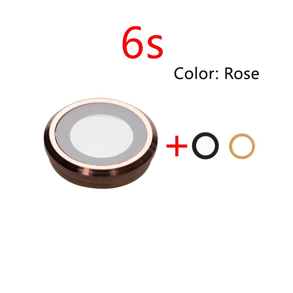 1pcs Back Camera Lens Rear Camera Glass Lens for iPhone 6 6s 6plus camera lens coverf Repair Parts: 6S  Rose