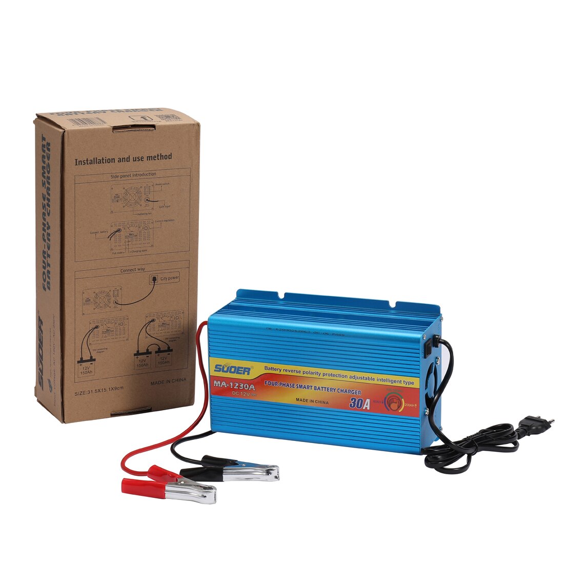 MA-1230A Solar Car Battery Charger for output 12V/30A, Input AC220V , Charger battery for 12A, 600AH battery