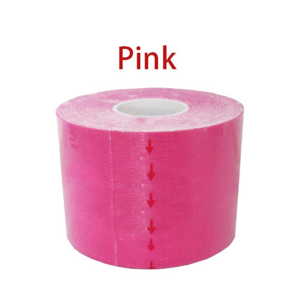 5m impermeável respirável algodão kinesiology fita esportes rolo elástico adesivo muscular bandagem dor cuidados fita joelho cotovelo protetor: Rosa