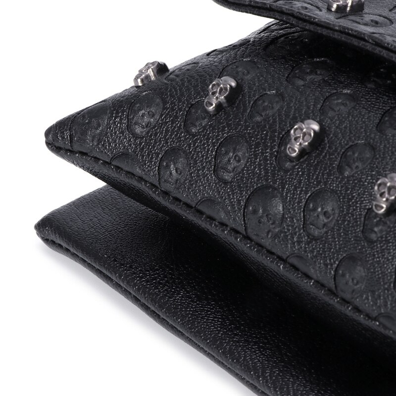 Sac à main gothique avec tête de mort pour femmes, sacoche à bandoulière avec chaîne, 20CA
