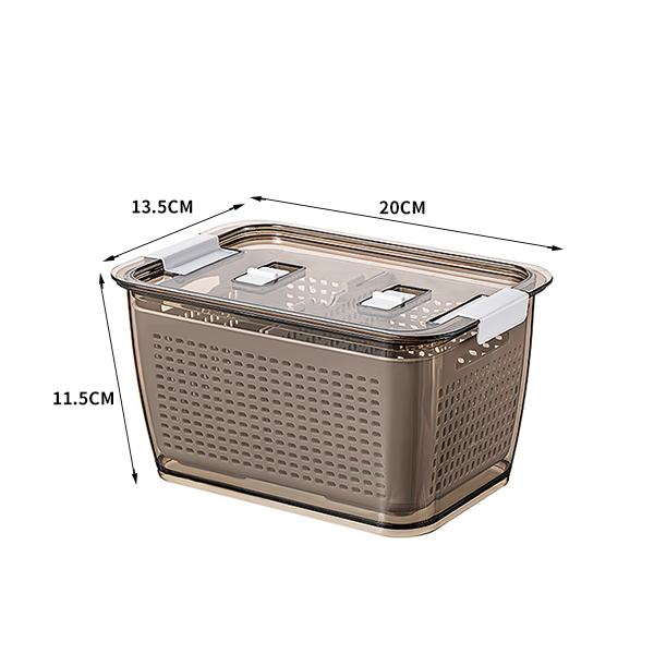 Refrigerator Food Produce Saver Storage Containers With Lid Fridge Fresh Vegetable Colander Storage Box Kitchen Organization: M Coffee