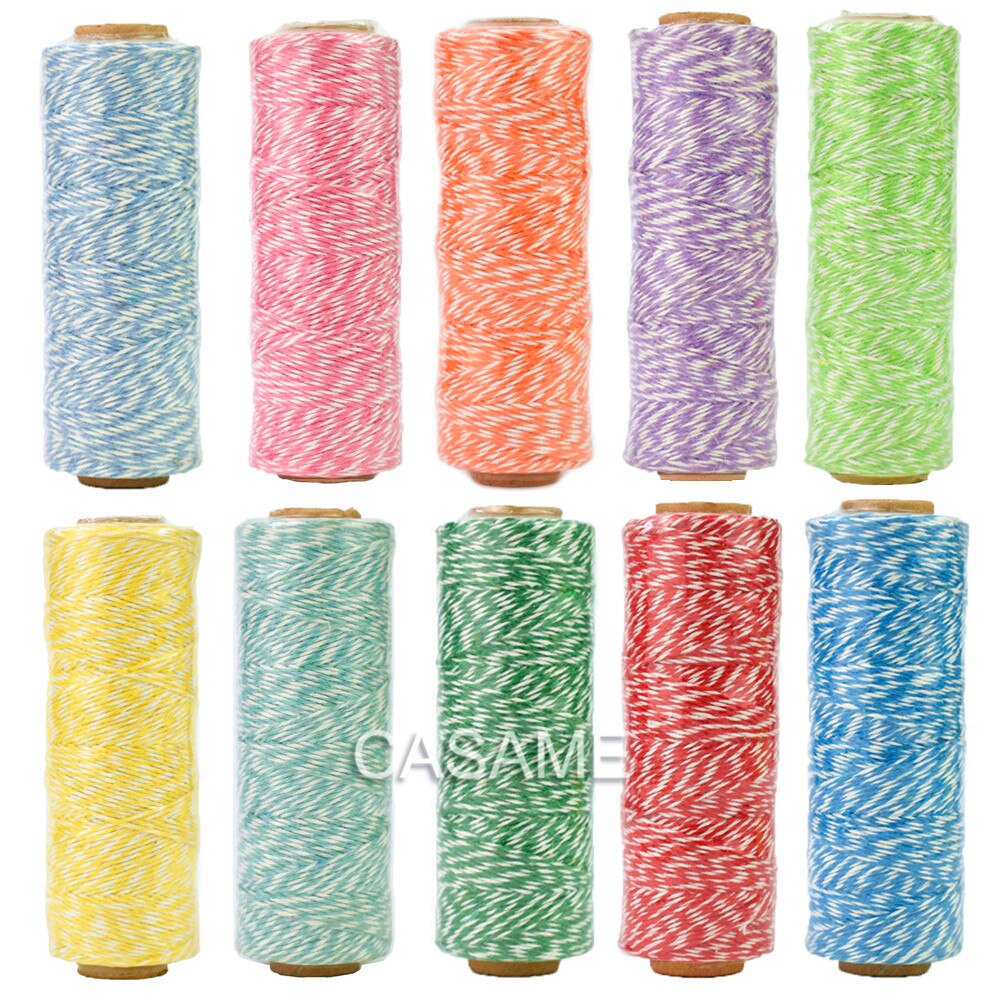 100% Natuurlijk Katoen Touw 4ply (100Yards) 1 Pcs Dunne Bakkers Touw Kleur Baker Touw Zilver Goud Rood Roze Katoen String Kleur