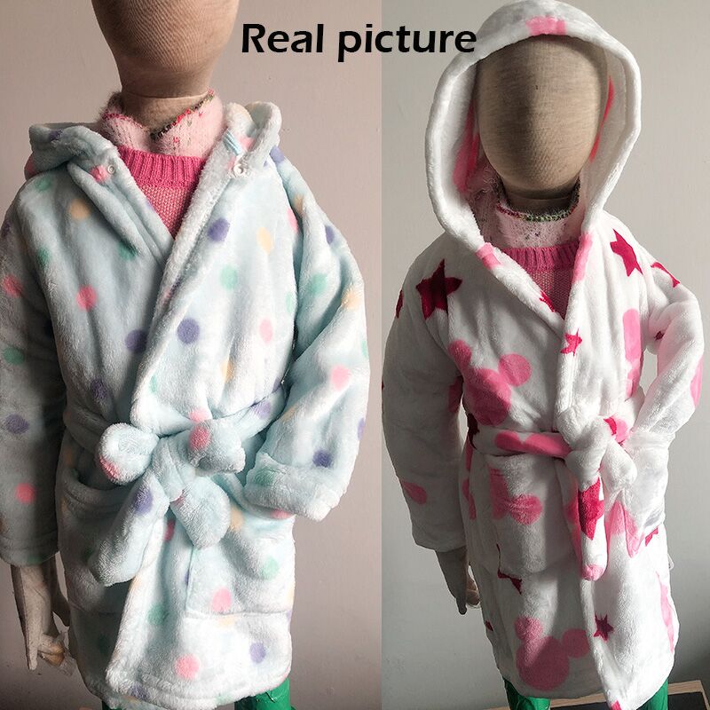 Kinderen Badjassen Flanel Winter Kinderen Nachtkleding Badjas Baby Pijamas Nachtjapon Voor Jongens Meisjes Pyjama 10-2 Jaar Baby kleding