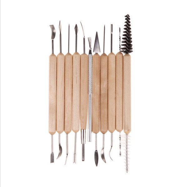 11Pcs Clay Sculpting Set Wax Aardewerk Carving Tool Aardewerk Keramiek Gereedschap Polymeer Shapers Houten Handvat Boetseerklei Gereedschap
