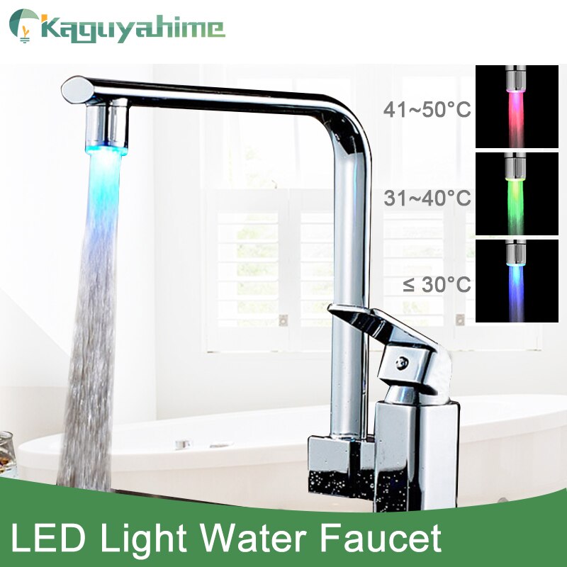 Kaguyahime Licht Kraan Douche Slang Temperatuur Sensor Lichtgevende Led Douche Flow Badkamer Badkamer Douche Waterslang Accessoires
