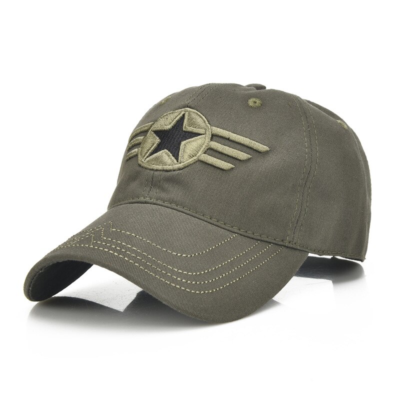Sommer camouflage baseball kasket til mænd kvinder bomuld justerbare far hatte afslappet snapback star stil: Militærgrøn