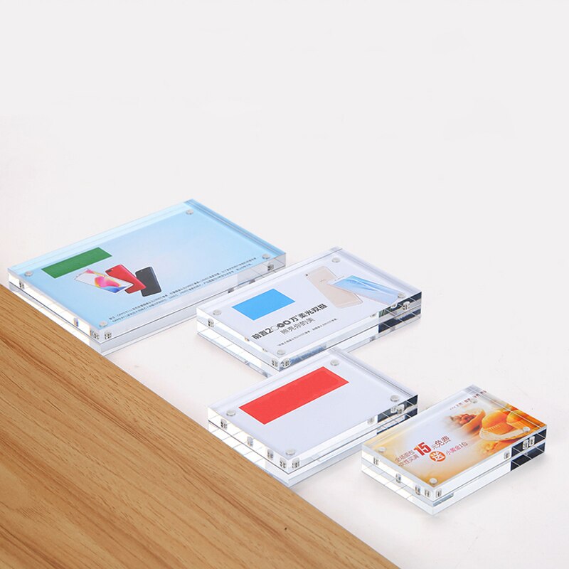 Strong Magnetic Thick 10CM Acrylic Table Card Sign Label Dish Brand Price Display Card Display Stand Phone Price Card