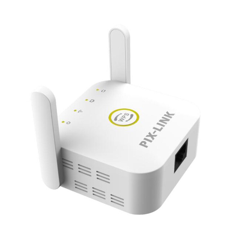 PIXLINK WiFi Repeater Pro 300M Amplifier Network Expander Power Extender Roteador 2 Antenna for Router Wi-Fi Range Expend: UK plug / Ext-Antenna White