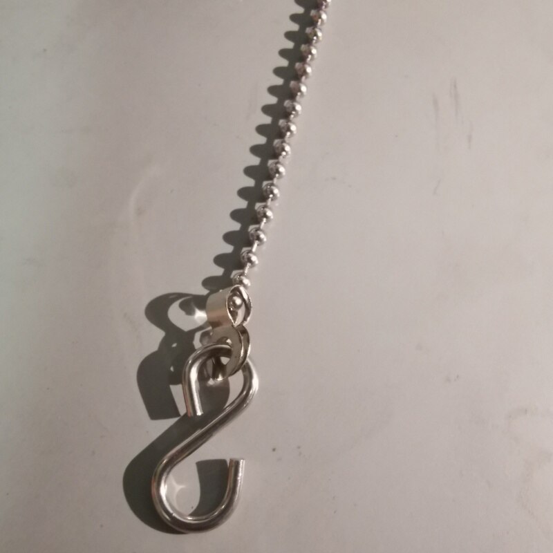 Zwarte kunststof badstop roestvrij stalen kogelketting met s-haak