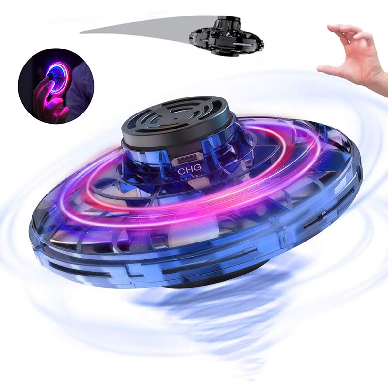 Mini Ufo Drone Gyro Spinner Top Met Led-verlichting Spinner Drone Gyro Vliegende Spinner Decompressie Speelgoed Adult Kids