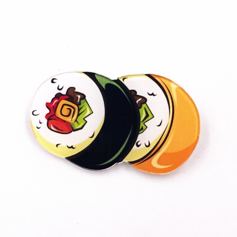 1Pcs Harajuku Tempura Voedsel Icoon Broche Kleurrijke Badge Acryl Cola Icoon Pin Voor Decoratie Op Rugzak Kleding Sjaal Partij: Brass