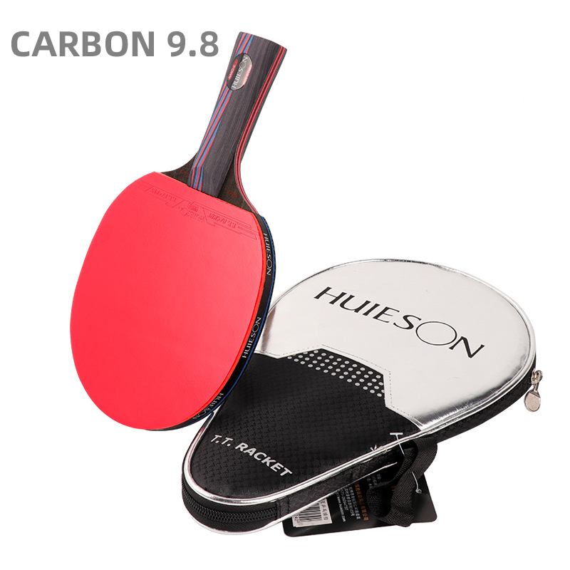 HUIESON-raquette hybride en bois en carbone 9.8, raquette de Tennis de Table, lame de Ping-Pong, puissante avec Pips en caoutchouc, pour Table de Ping-Pong