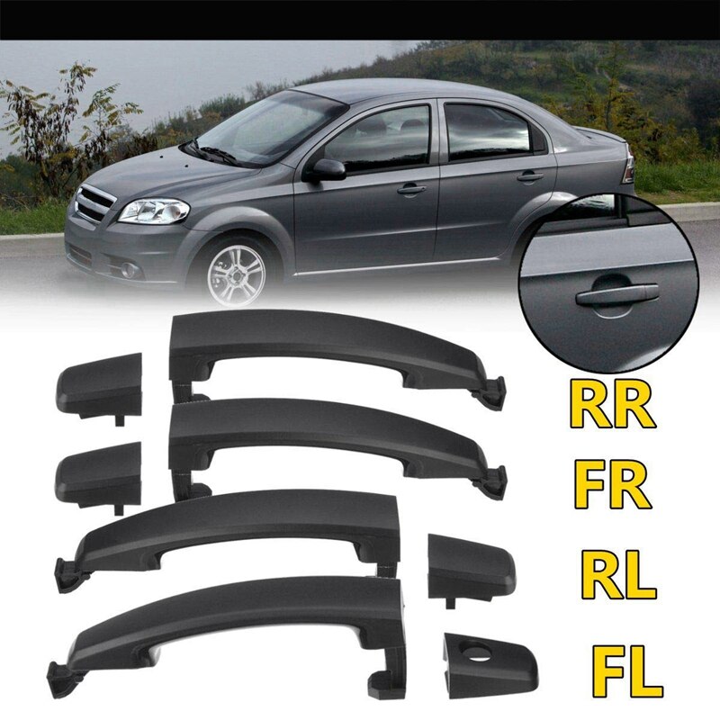 Para Chevrolet Aveo 2007 4 unids/set manija de puerta Exterior delantera trasera izquierda y derecha 96468254 25972958