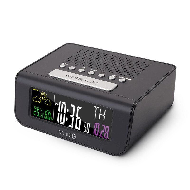 Digoo DG FR100 Smart Set Draadloze Digitale Wekker Weerstation Sensor Klok met FM Radio Klok