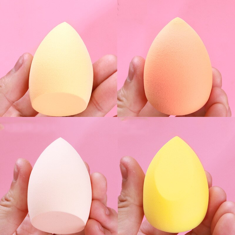 3/4 Piece Set Of Makeup Sponge, Puff, Healthy Latex Soft Sponge, Wet And Dry Set, Beveled Beauty Makeup Tool: 4 pcs Yellow opp