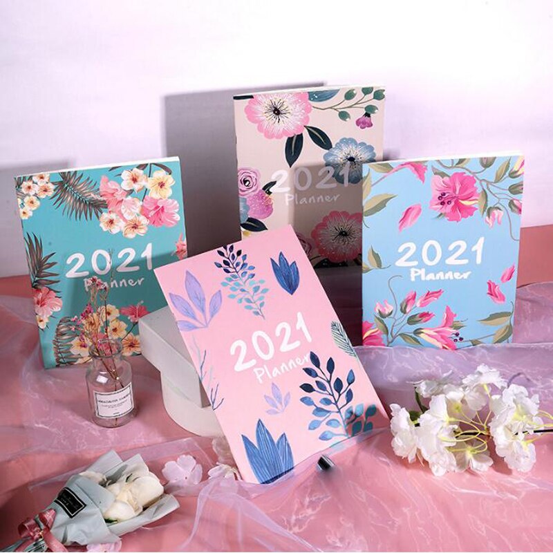2pcs/set *A4 Monthly Agenda Planner Notebook Journal Organizer Plan Kawaii Writing Office Notepad Stationery