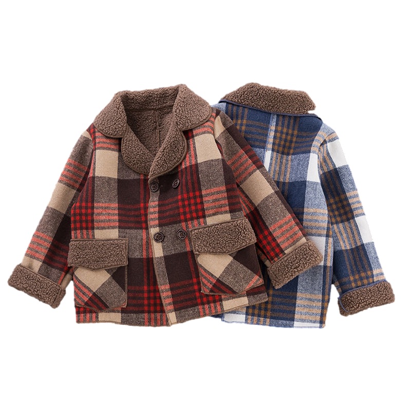 Płaszcz zimowy dla chłopców gruba wełniana kurtka długa dla dzieci ciepły flanela odzież wierzchnia jesień anglia nastoletni chłopiec dzieci ubrania 3-12Y
