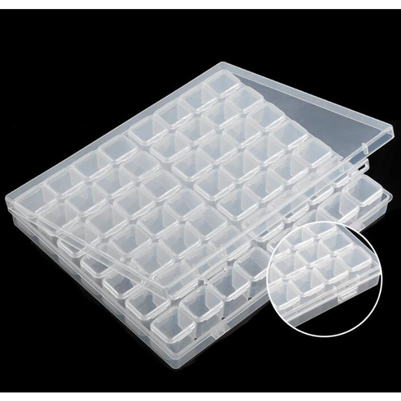56 Grids DIY Diamond Painting Rhinestone Transparent Plastic Storage Box Embroidery Beads Cross Stitch Cases Organizer