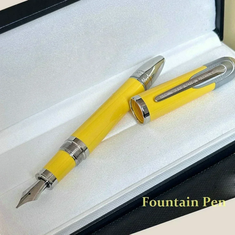 Classique Signature Ferr-ari Gray/Silver Clip Red Piston Rollerball Ballpoint Ink Fountain Pen Office Writing for: light green / Brown