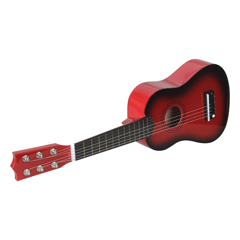 21 tum 6 strängar liten mini gitarr basswood gitarr med plocksträngar musikinstrument leksak för barn barn