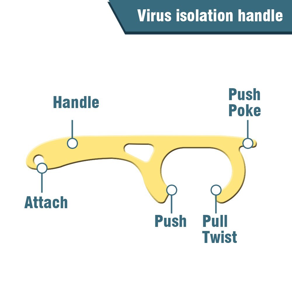 Contactless Door Opener Hygienic Door Handle Antibacterial EDC Key Door Opener Hands Free Touchless Foot Door Opener