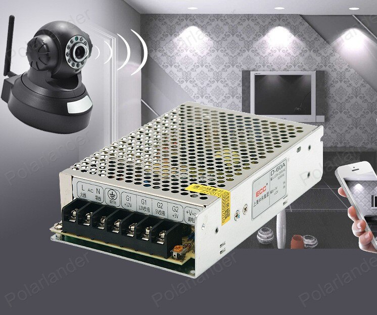 Secure simple operation AC/DC 12V 60A dual output power supply Lighting Transformer LED strip power supply Drive